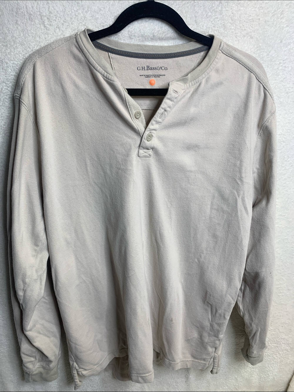 G.H. Bass & Co. Men's Light Cream Long-Sleeve Henley